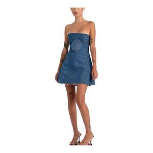 Sami Miro Vintage x Levi's Strapless Denim Circle Pocket Dress Size X-Large